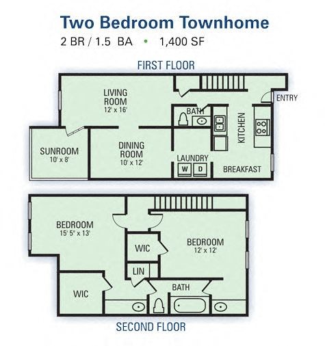 Two Bedroom/One and a Half B  at Linden Ridge, Stone Mountain, Georgiaathroom